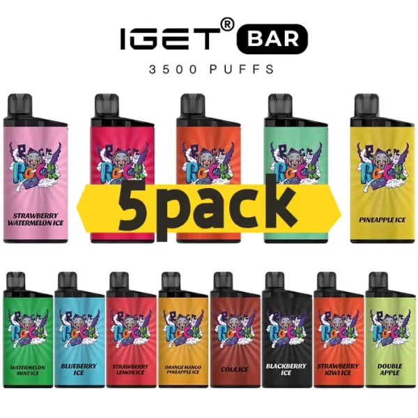 IGET Bar 3500 Puffs- 5 pack Multiple flavors