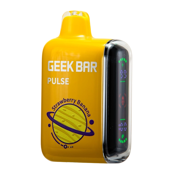 geek bar strawberry banana device showing pulse display and USB-C port