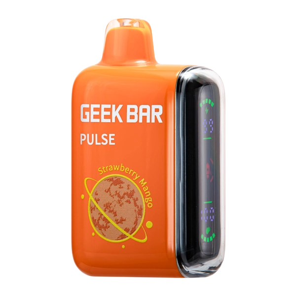 geek bar strawberry banana pulse series showing battery display and airflow slots